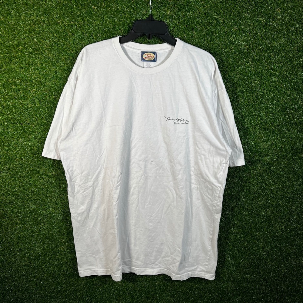 Vintage Tommy Bahama Mens Graphic T-Shirt White Martini Cigar XL